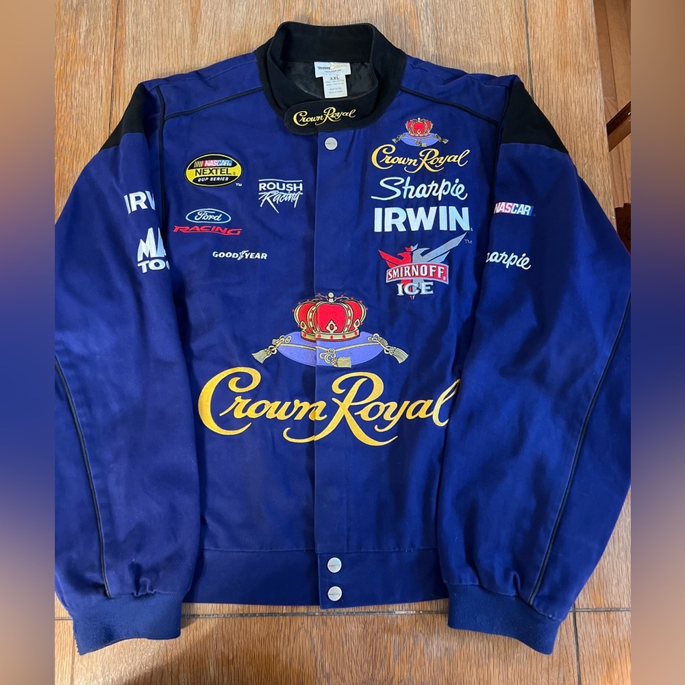 Vintage Team Caliber NascarRacing Jacket Crown Royal IRWIN Embroidered Patch XXL